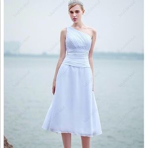 One shoulder chiffon party dress